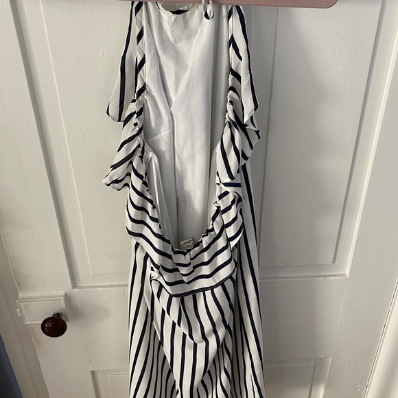 J.Crew Factory Navy & White Striped Halter Ruffle Dress - Picture 6 of 7